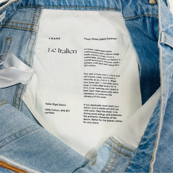 Frame Turi Turin Le Italien Mini Skirt Blue Denim Jeans Made in Italy - Picture 8 of 12